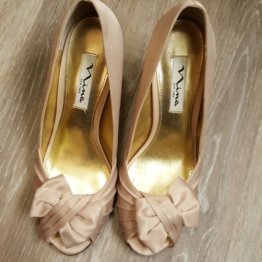 Nina peep toe heels